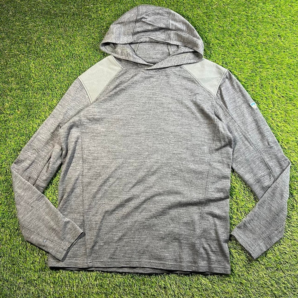 KÜHL Engineered Hoody Men's Medium Gray Performance Hiking Outdoor Pullover 7280